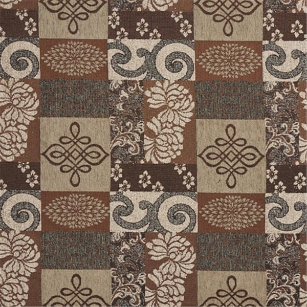 Finefabrics 54 in. Wide Brown And Beige, Large Scale Chenille Upholstery Fabric FI59954 - main